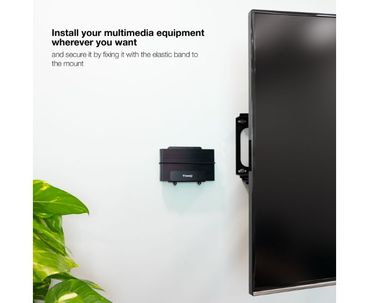 SOPORTE DE PARED UNIVERSAL PARA ROUTER/MINIPC/REPRODUCTOR MULTIMEDIA NEGRO