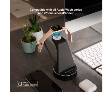 BASE DE CARGA INALAMBRICA PARA APPLE WATCH/ IPHONE NEGRO TOOQ