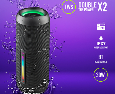 ALTAVOZ BLUETOOTH ROLLER FURIA 2 RGB NEGRO NGS