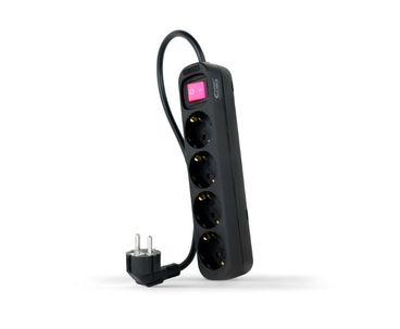 REGLETA PROTECTORA 4 TOMAS NEGRO NANOCABLE